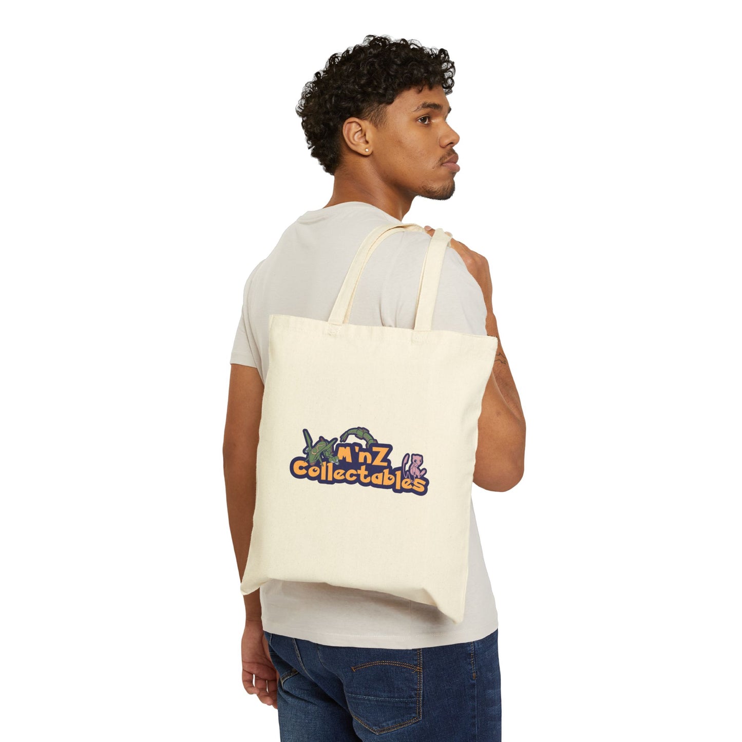 Cotton Canvas Tote Bag - M'nZ Collectable Logo Eco-Friendly Shoulder Handbag,